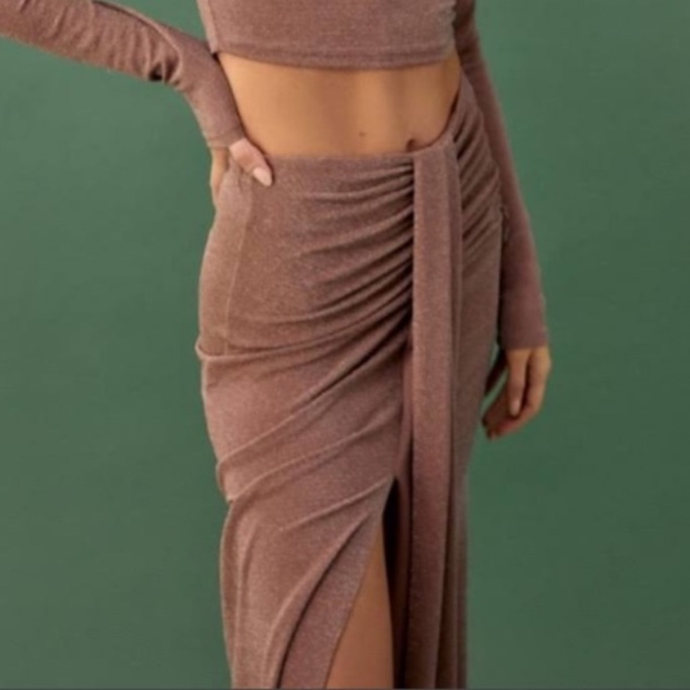 Reformation Shimmer Zion Skirt Dusty Purple Maxi Skirt - Size Medium - Picture 2 of 7